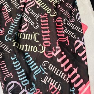 Juicy Couture Logo Scarf Multicolor Gothic Print